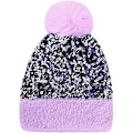Miniatyrbilde 1 av 5: Dame Jenter Vinter Paljett Lue med Fuskepels Pom Pom Strikket Skull Cap