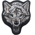 Miniatyrbild 2 av 5: Taktisk Rytande Varghuvud Broderad Patch, Djur Broderad