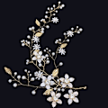 Miniatyrbild 5 av 5: Guld Bröllopshårpärlor Hårviner Blomma Blad Huvudbonader Bröllop