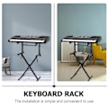 Miniatyrbillede 3 af 4: Universelt Keyboard Stativ Elektrisk Orgel Stativ Rack Klaver Keyboard Stativ (Sort)