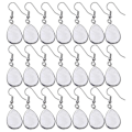 Miniatyrbillede 1 af 3: 40 stk. Ovale regndråbeform DIY øreringe Rustfrit stål bundplade Øreringe Smykker Øredråbe Dangler Fremstillingsmaterialer til Time Glass Patch (Sølv)