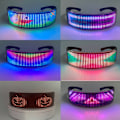 Miniatyrbillede 4 af 5: #Bluetooth 4.0 Programmerbare RGB Fuld Farve Lysende LED Briller USB Genopladelige#