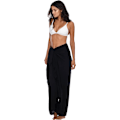 Miniatyrbillede 4 af 5: #én størrelse - sort Sarong/pareo - til kvinder - strandlook - til at bære over badedragten#