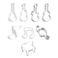 Miniatyrbillede 1 af 2: 8 stk. Kagebageform Rustfrit Stål Musikinstrumenter Node Bageform Udskæringsform (Tilfældig Stil)