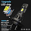 Miniatyrbillede 2 af 5: 2 stk. 3300LM H7 LED Forlygtepære Trådløs 66W CSP til Bil Forlygte Auto Diode Lamper H7 Turbo Led 12V 6000K