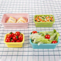 Miniatyrbild 3 av 5: Fällbar Silikon Lunchbox 4 st (Ljus Färg o2) Fällbart Hållare