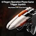 Miniatyrbilde 3 av 5: Mobil Spillkontroller Rask Respons Lav Latens Høy Sensitiv Ultralett Bred Kompatibel Mobil Spillkontroller 6 Finger Trigger Joystick Telefon
