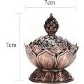 Miniatyrbillede 2 af 5: Lotus Røgelsebrænder Vintage Mini Røg Legering Keglebrænder Censer B