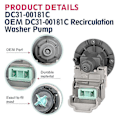 Miniatyrbilde 2 av 5: DC31-00181C Vaskemaskin Pumpe Motor Erstatning for DC31-00030E, 00030J, 30008F, DC96-01113G, AP6025315 for Resirkulering