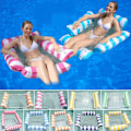 Miniatyrbild 2 av 4: Uppblåsbar Poolstol, Multi Madrass för Pool, 4 i 1 Uppblåsbar Boj för Vuxna, för Strand, Fest, Semester (Blå)