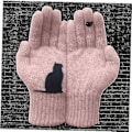 Miniatyrbild 2 av 5: Fingervantar med tecknad katt, varma vinterhandskar i kashmir, tjocka stickade ullhandskar för kvinnor