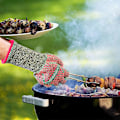 Pikkukuva 2 / 5: 932F Äärimmäisen kuumuuden kestävät BBQ-käsineet uunikintaat, liukumaton silikoni