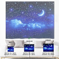 Miniatyrbild 3 av 5: Natt Himmel Gobeläng, Mörkblå Kosmisk Stjärnklar för Sovrum Sovsal Vardagsrum Kontor Daglig Dekorativ Gobeläng Väggkonst Deco Gobeläng 150 cm x