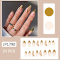 Miniatyrbillede 1 af 4: 24 stk. Glansfulde falske negle, mode manicure patch falske negle