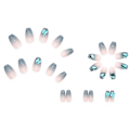 Miniatyrbilde 3 av 4: Franske Gradient Blå Løsnegler Dråpeform Diamanter Løsnegler