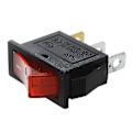 Miniatyrbillede 2 af 5: AC 16A/250V 20A/125V Rødt Lys Belyst On Off SPST Båd Rocker Switch x 5 Stk