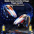 Miniatyrbilde 2 av 5: Mobil Spillkontroller Rask Respons Lav Latens Høy Sensitiv Ultralett Bred Kompatibel Mobil Spillkontroller 6 Finger Trigger Joystick Telefon