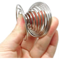 Miniatyrbilde 5 av 5: 4 stk. Eggkopper i rustfritt stål med fjærtråd, serveringskopp, eggebrett for egg (sølv)