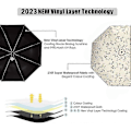 Miniatyrbillede 4 af 5: UV Solparasol Kompakt Foldbar Rejseparaply Automatisk Åbning og Lukning til Vindtæt, Regntæt & 99,9% UV-beskyttelse Parasol med Sort Anti-UV Belægning