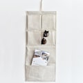 Miniatyrbillede 4 af 6: #2 STK 5-Lommers Hængende Opbevaringspose Stoffvæg Organizer 2 Stilarter Linnedstof til Baby Skab Garderobe Soveværelse Kontor Magasin#