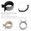 Miniatyrbilde 3 av 5: Små hårklyper for høy hestehale, Rhinestone Shark hårklyper for kvinner med tykt langt hår (pakke med 3)