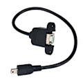 Pikkukuva 1 / 5: USB Type B USB-B Naaras Paneelikiinnityksellä Mini USB Urosadapterikaapeliin