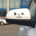Miniatyrbillede 3 af 5: 2 Pak 3D Bilspejl Stickers Smiley Face Sort