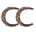 Miniatyrbilde 1 av 2: 2 stk. Måneform DIY Rattan Krans Håndlaget DIY Rattan Ring Rattan Krans Ramme