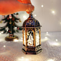 Miniatyrbild 4 av 5: Retro LED Jul Flamma Nattlampa Med Hängande Ring Snögubbe Julgran Element Livfull Färg Jullampa Gåva KaesiWhite