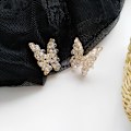Miniatyrbillede 1 af 5: 1 par S925 sølv nåle sommerfugl øreringe, mode temperament