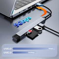 Miniatyrbilde 2 av 5: USB 3.0 Utvidelseshub med SD-kortleser Plug-and-Play Rask Dataoverføring Koble Splitter Hub Hjemmeforsyning