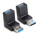 Miniatyrbilde 3 av 4: *USB 3.0-adapter 90 grader hann til hunn vertikal opp ned vinkel C*