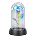 Miniatyrbillede 1 af 5: Blå Blomst Natlampe Romantisk Atmosfære Sengelampe Glas Rose Blomst Lampe til Soveværelse Skrivebord