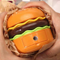 Miniatyrbillede 2 af 5: Lysende Burgerlampe, Sød Hamburger Bordlampe med Justerbar Hals, Dæmpbar LED Natlampe & Sengelampe