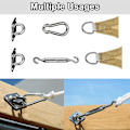 Miniatyrbillede 5 af 5: Shade Sail Monteringssæt, 44 stk. Rustfrit Monteringssæt Sejlskyggebeslag, Hardware Monteringstilbehørssæt Til Firkantede Rektangulære Og Trekantede Markiser