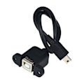Miniatyrbilde 4 av 5: USB Type B USB-B Hunn med Panelmontering til Mini USB Plugg Hann Adapterkabel