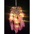 Miniatyrbillede 5 af 5: Drømmesnapper (20*45cm, Pink, Lys), Boho Stil LED Lys Håndlavet