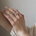 Miniatyrbillede 3 af 5: #Minimalistisk sommerfuglring, 2 stk. pigering, justerbar#