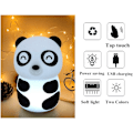 Miniatyrbillede 1 af 5: *Panda LED Natlampe med Touch Sensor 2 Farver Justerbar USB Rec*