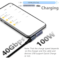 Pikkukuva 1 / 5: 40 Gbps USB-C-sovitin, 90 asteen USB Type-C uros-naar-naaras-sovitin