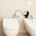 Pikkukuva 4 / 4: 25*20CM 2kpl Musta Pingviini Itsekiinnittyvä WC-istuimen Tarra Hauska PVC Vedenpitävä WC-istuimen Kannen Tarra Seinätarrat