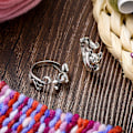 Miniatyrbild 3 av 5: Justerbara Stickloopringar Vävda Ringar Öppen Fingerhållare Cr
