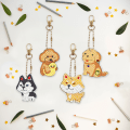 Miniatyrbillede 4 af 7: #4 pakke DIY diamantmaleri nøglering sød hvalp#