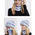 Miniatyrbilde 7 av 8: #Hatt & skjerf Vinterhatt Strikket hatt skjerf Damesett#