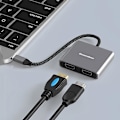 Miniatyrbillede 2 af 5: Usb Type C til Dobbelt 4k Hdmi-kompatibel Adapter til Multi Skærm Konverter