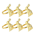Miniatyrbilde 1 av 2: 6 stk. Kaninfigur Serviettringer Spisefest Dekorativ Serviettspenne Solid Jern Kanin Serviett Holder