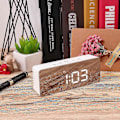 Miniatyrbild 3 av 3: Ledmomo 1 st Multifunktionell LED-display Digital Väckarklocka Modern Spegelklocka Med USB-kabel För Kontor Sovrum Sovsal Resa (rektangel)