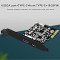 Pikkukuva 3 / 5: PCIe 3.0 - USB3.2 Express -laajennuskortti Windowsille, SATA-virtaliitin, Type-C, Type-E, 19-nastainen, 20-nastainen liitäntäkortti emolevylle