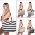 Miniatyrbild 4 av 7: #Strandväska stor familj dragkedja vävd tote bag#