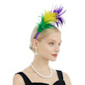 Miniatyrbillede 5 af 5: 1920'er Fascinator med Fjer Hårbøjle til Kvinder Bryllup Te Selskab Hovedbeklædning (Mardi Gras Lilla)